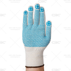 Перчатки  х/б с пвх, 13 класс вязки,1 пара, ручной оверлок, арт ct39pd 10 шт