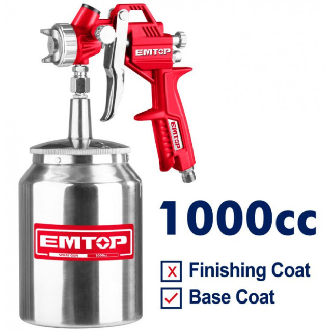 Краскораспылитель пневмо  сопло 1.5mm.3-4бар. EMTOP