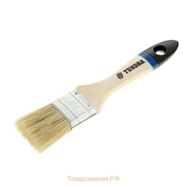 Кисть плоская TUNDRA comfort, натуральная щетина, деревянная ручка 1" (25 мм)  881527