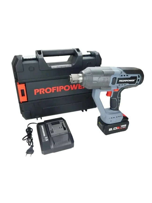 Аккумуляторный гайковерт бесщеточный ударный ProfiPower T-2500N (Li-ion-1шт, 8.0Ач, 2500Нм, З/У, в к