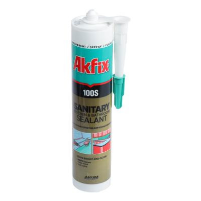 Akfix 100S Санитарный силикон 280 мл. Прозрачный (24)
