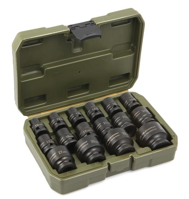 Набор головок ударных 1/2" (10, 12, 13, 14, 15, 16, 17, 18, 19, 21, 22, 24, 27, 30, 32, 36 мм ДТ