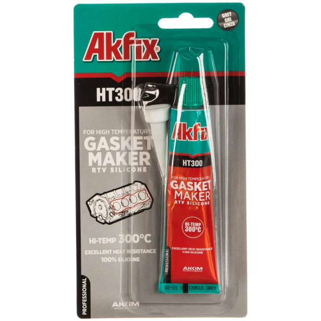 AKFIX НТ300 Термостойкий силикон 50 гр. Блистер (Черный) (24/192)