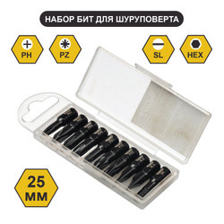 Набор бит 25мм 10шт. Wurz (20/120)